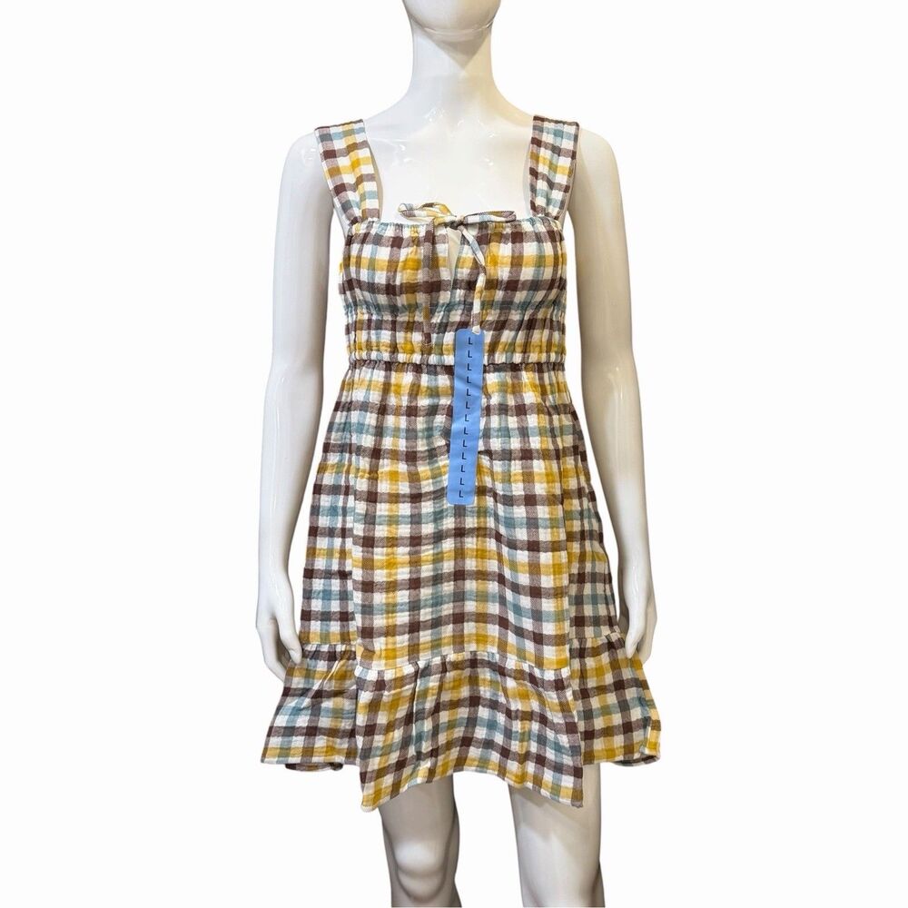 Roxy Women's Juliette Dress Plaid Tank Size Large New